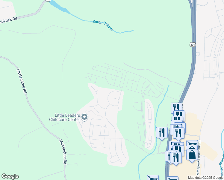 map of restaurants, bars, coffee shops, grocery stores, and more near 7105 Battle Field Loop in Brandywine