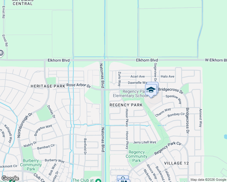 map of restaurants, bars, coffee shops, grocery stores, and more near 2101 Zurlo Way in Sacramento