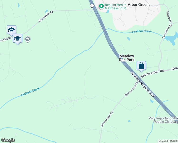 map of restaurants, bars, coffee shops, grocery stores, and more near 2111 Hunter Trail in Owings