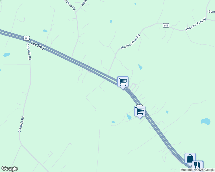 map of restaurants, bars, coffee shops, grocery stores, and more near 10 Maddox Lane in Amissville