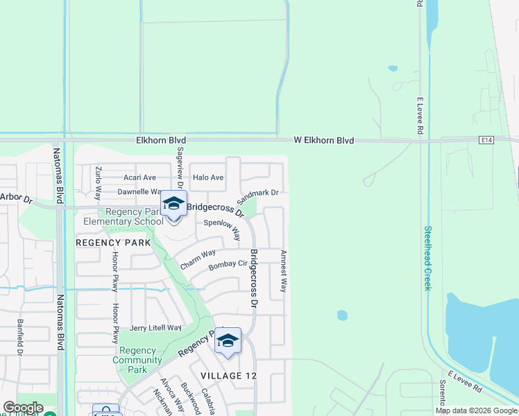 map of restaurants, bars, coffee shops, grocery stores, and more near 5868 Amnest Way in Sacramento
