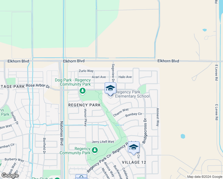 map of restaurants, bars, coffee shops, grocery stores, and more near Bridgecross Drive in Sacramento