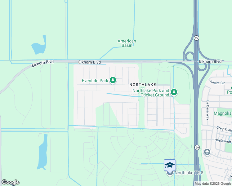 map of restaurants, bars, coffee shops, grocery stores, and more near 3900 West Elkhorn Boulevard in Sacramento