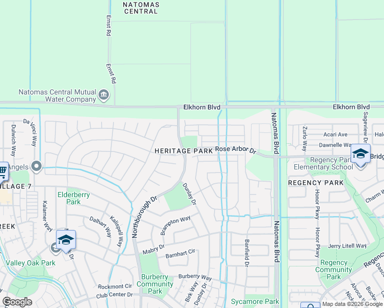 map of restaurants, bars, coffee shops, grocery stores, and more near 2454 Rose Arbor Drive in Sacramento
