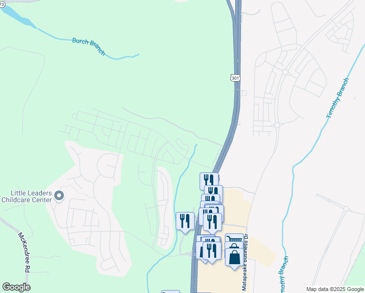 map of restaurants, bars, coffee shops, grocery stores, and more near 7514 Fern Gully Way in Brandywine