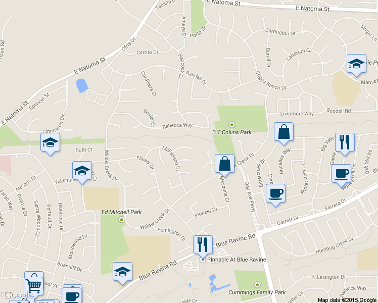 map of restaurants, bars, coffee shops, grocery stores, and more near in Folsom