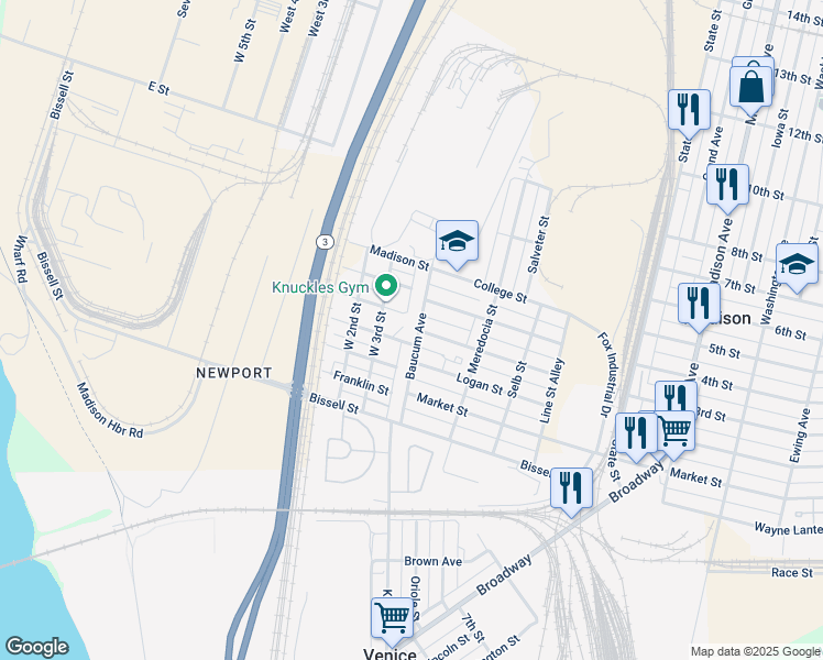 map of restaurants, bars, coffee shops, grocery stores, and more near 914 Jackson Street in Madison