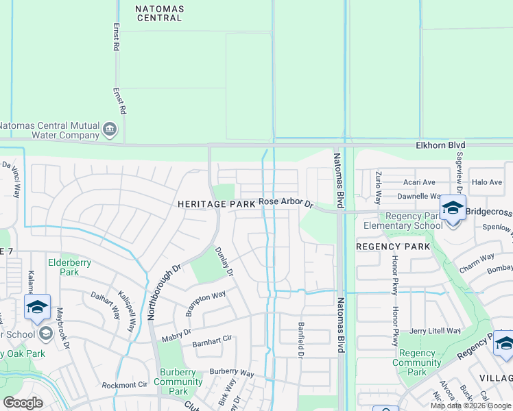 map of restaurants, bars, coffee shops, grocery stores, and more near 2360 Rose Arbor Drive in Sacramento