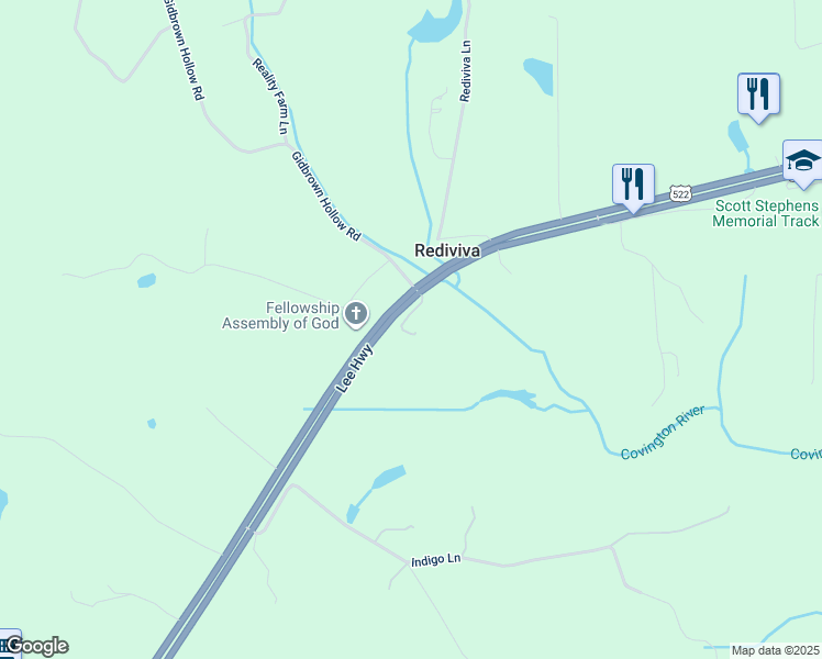 map of restaurants, bars, coffee shops, grocery stores, and more near 12438 Lee Highway in Washington