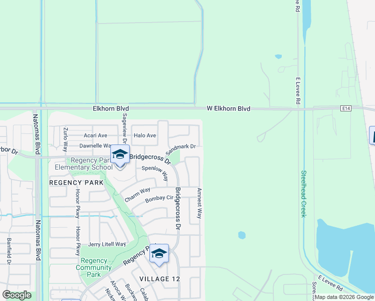 map of restaurants, bars, coffee shops, grocery stores, and more near 5868 Amnest Way in Sacramento