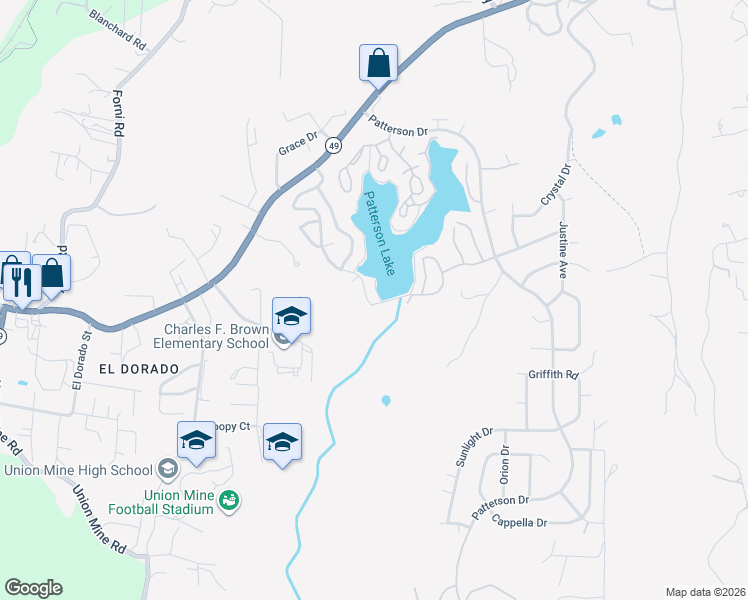map of restaurants, bars, coffee shops, grocery stores, and more near in Diamond Springs
