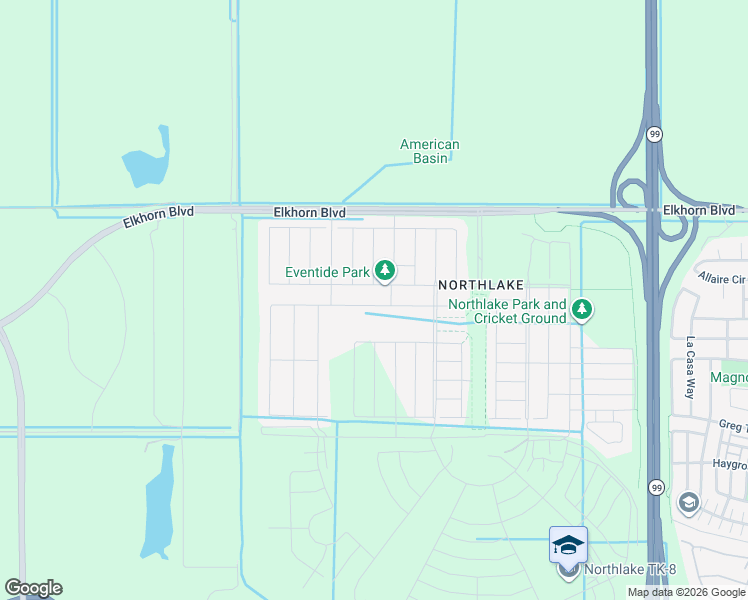 map of restaurants, bars, coffee shops, grocery stores, and more near 3900 West Elkhorn Boulevard in Sacramento