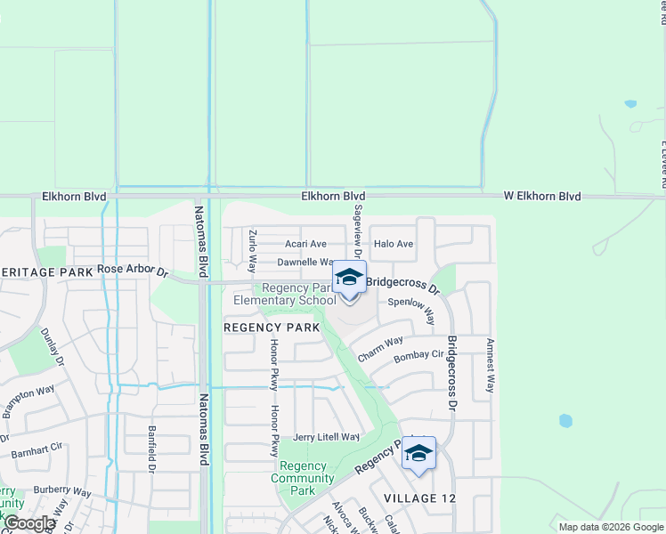 map of restaurants, bars, coffee shops, grocery stores, and more near 5936 Bridgecross Drive in Sacramento