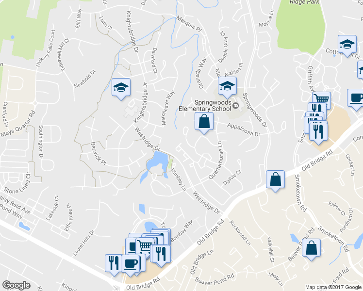 map of restaurants, bars, coffee shops, grocery stores, and more near 12551 Kempston Lane in Woodbridge