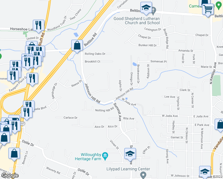 map of restaurants, bars, coffee shops, grocery stores, and more near 192 Skyline View Drive in Collinsville