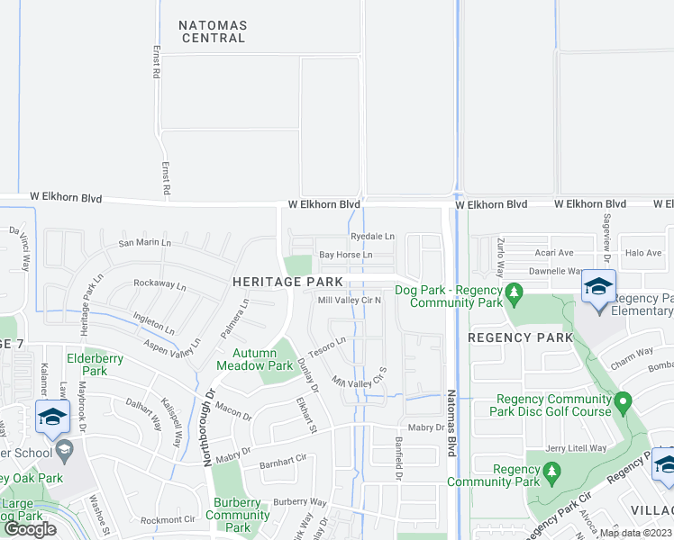 map of restaurants, bars, coffee shops, grocery stores, and more near 2361 Rose Arbor Drive in Sacramento