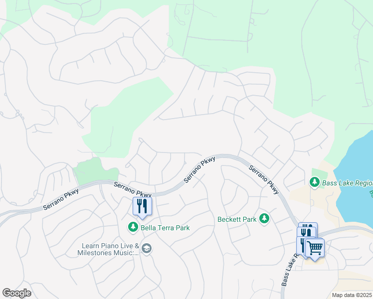 map of restaurants, bars, coffee shops, grocery stores, and more near 605 Royal Troon Place in El Dorado Hills