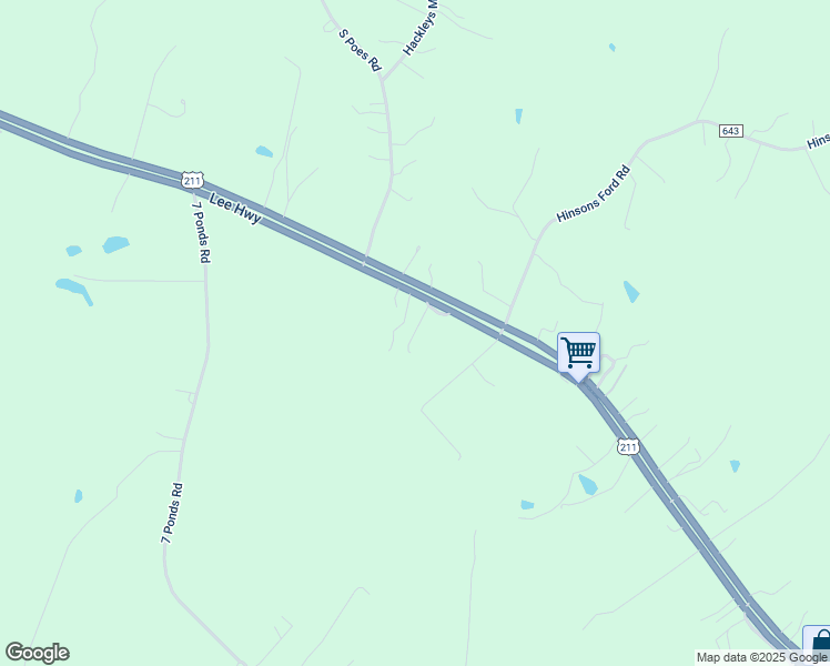 map of restaurants, bars, coffee shops, grocery stores, and more near 14572 Lee Highway in Amissville