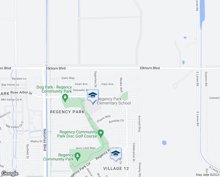 map of restaurants, bars, coffee shops, grocery stores, and more near 6090 Meeks Way in Sacramento