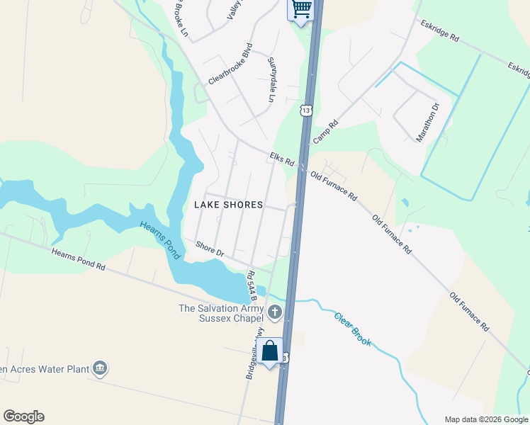 map of restaurants, bars, coffee shops, grocery stores, and more near 9075 Dolby Road in Seaford