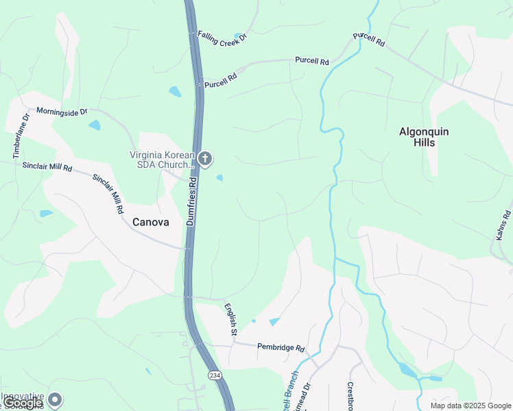 map of restaurants, bars, coffee shops, grocery stores, and more near 7930 Sly Fox Lane in Manassas