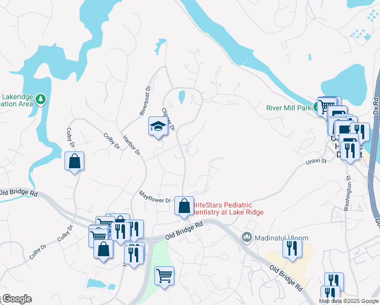 map of restaurants, bars, coffee shops, grocery stores, and more near 12471 Skipper Circle in Woodbridge