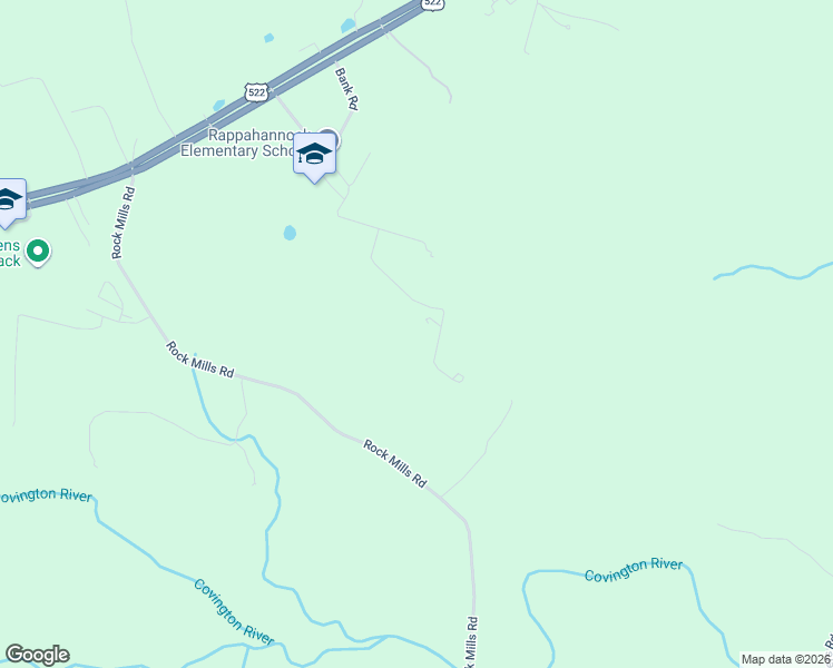 map of restaurants, bars, coffee shops, grocery stores, and more near 34 School House Road in Washington