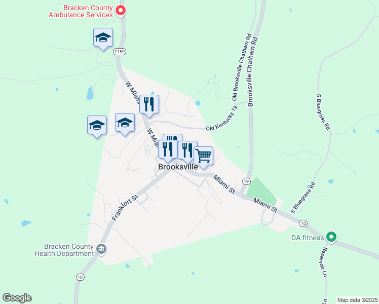 map of restaurants, bars, coffee shops, grocery stores, and more near 116 Lincoln Avenue in Brooksville