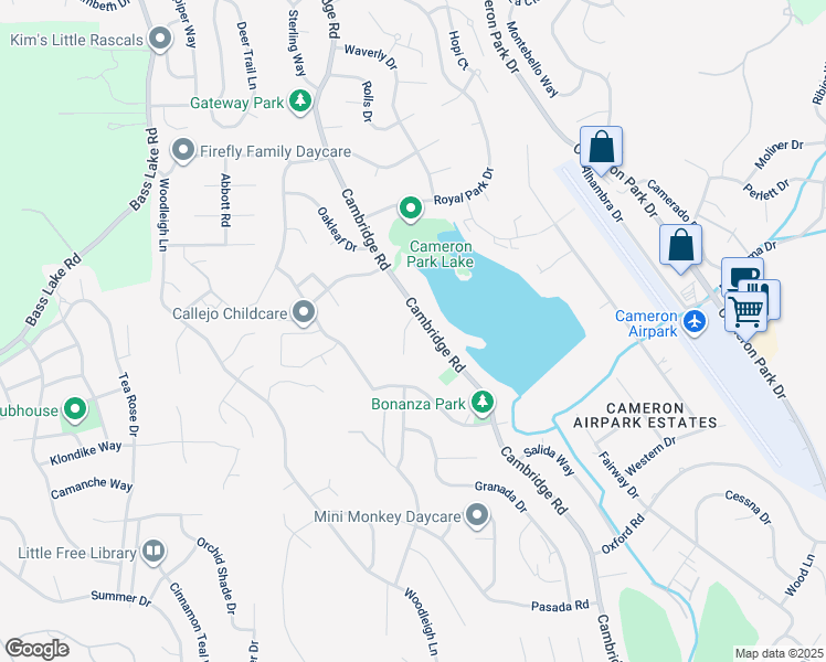 map of restaurants, bars, coffee shops, grocery stores, and more near 3010 Calido Court in Cameron Park
