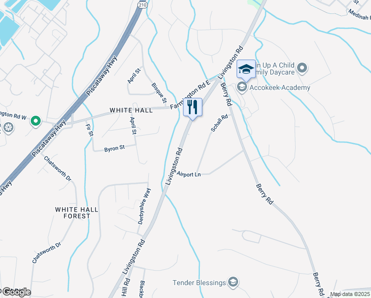 map of restaurants, bars, coffee shops, grocery stores, and more near 14704 Livingston Road in Accokeek