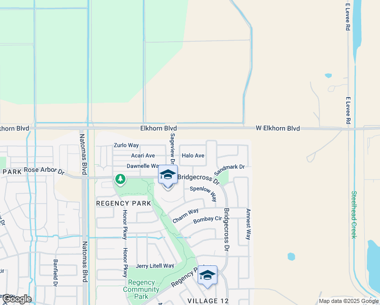map of restaurants, bars, coffee shops, grocery stores, and more near 1635 Halo Avenue in Sacramento
