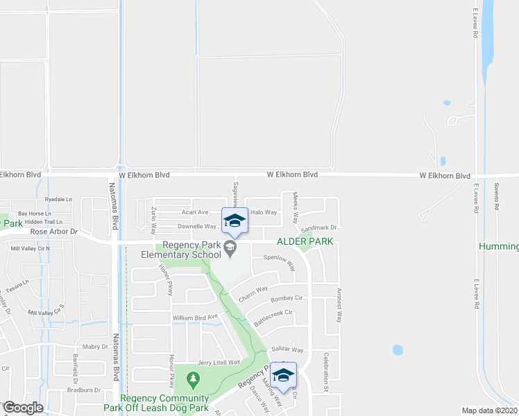 map of restaurants, bars, coffee shops, grocery stores, and more near 1635 Halo Avenue in Sacramento