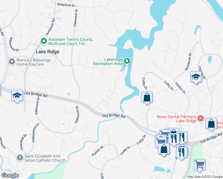 map of restaurants, bars, coffee shops, grocery stores, and more near 2568 Chadwick Court in Woodbridge