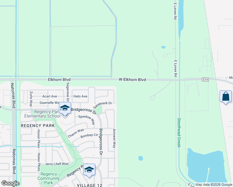 map of restaurants, bars, coffee shops, grocery stores, and more near 5933 Caddington Way in Sacramento