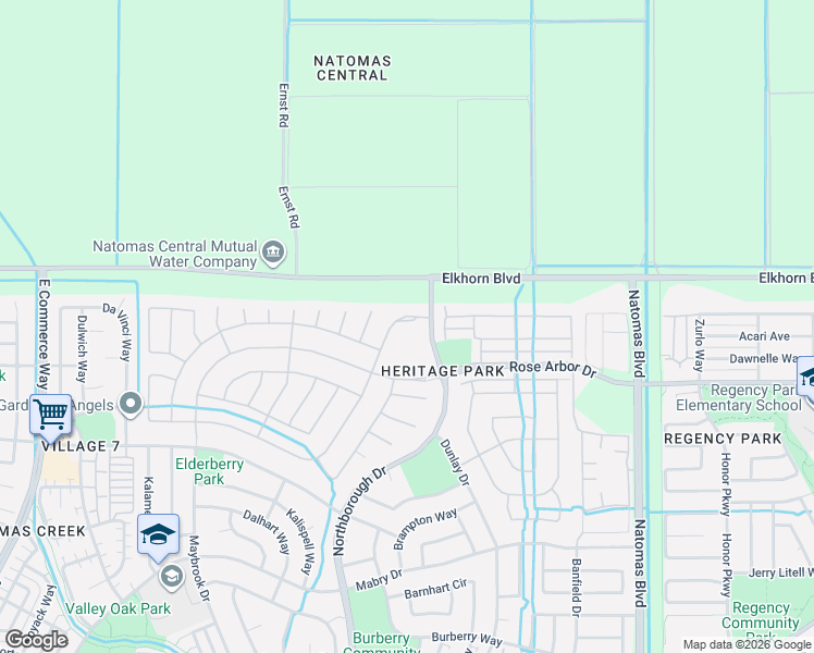 map of restaurants, bars, coffee shops, grocery stores, and more near 5972 Country Manor Place in Sacramento