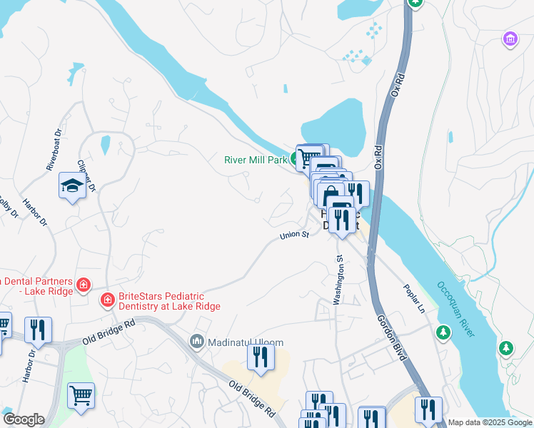 map of restaurants, bars, coffee shops, grocery stores, and more near 461 Fortress Way in Occoquan