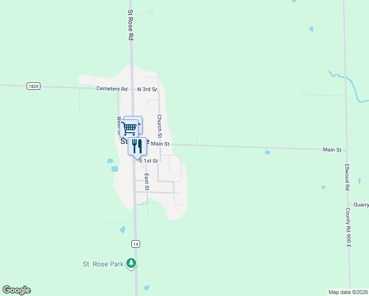 map of restaurants, bars, coffee shops, grocery stores, and more near 8053 Northland Drive in Breese