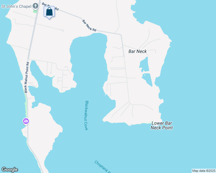 map of restaurants, bars, coffee shops, grocery stores, and more near 21577 Bar Neck Cove Road in Tilghman Island