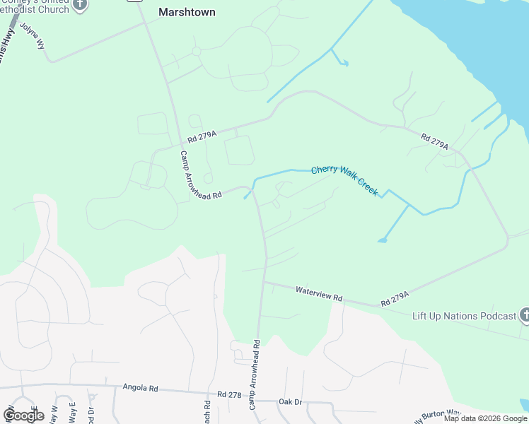 map of restaurants, bars, coffee shops, grocery stores, and more near 22219 Camp Arrowhead Road in Lewes