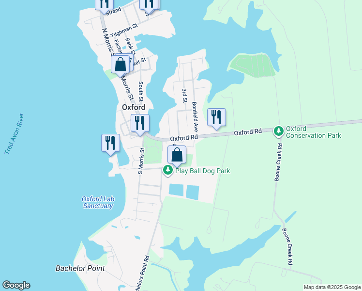 map of restaurants, bars, coffee shops, grocery stores, and more near 200 Oxford Road in Oxford