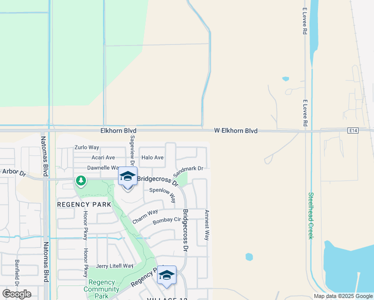 map of restaurants, bars, coffee shops, grocery stores, and more near 1573 Alicia Way in Sacramento
