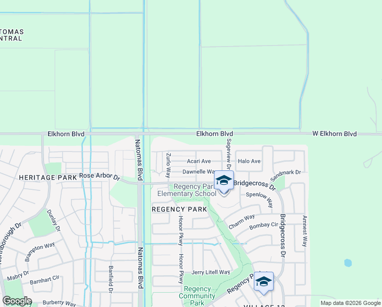 map of restaurants, bars, coffee shops, grocery stores, and more near 1870 Zurlo Way in Sacramento