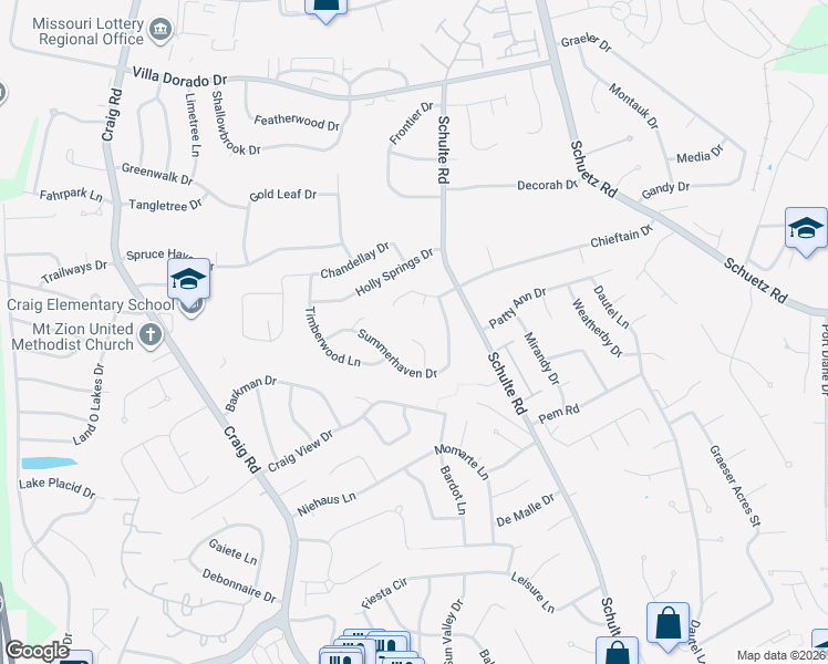 map of restaurants, bars, coffee shops, grocery stores, and more near 1431 Silverleaf Lane in St. Louis