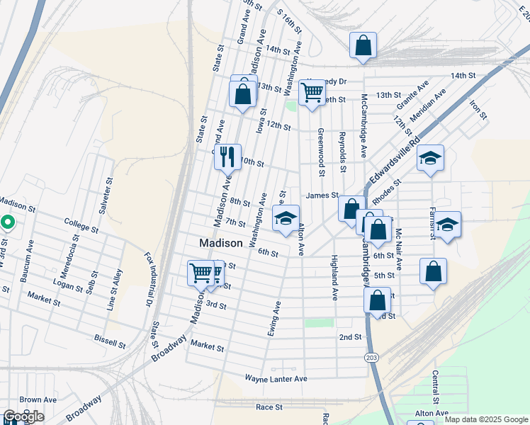map of restaurants, bars, coffee shops, grocery stores, and more near 700 Washington Avenue in Madison