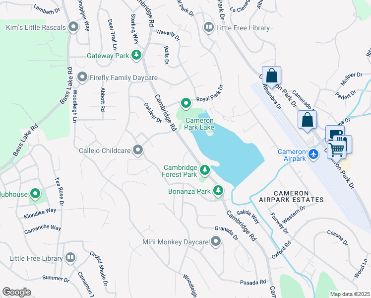 map of restaurants, bars, coffee shops, grocery stores, and more near 3010 Calido Court in Cameron Park