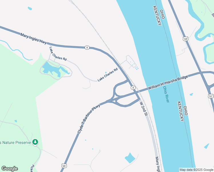 map of restaurants, bars, coffee shops, grocery stores, and more near 208 Lake Charles Road in Maysville
