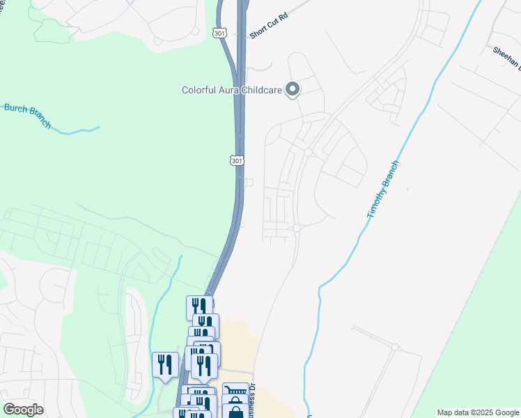 map of restaurants, bars, coffee shops, grocery stores, and more near 14945 Ring House Road in Brandywine