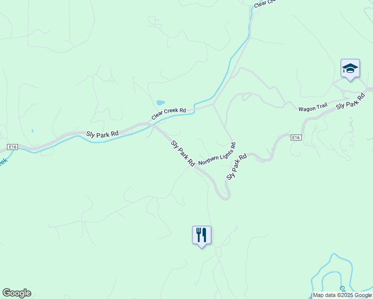 map of restaurants, bars, coffee shops, grocery stores, and more near 7220 Sly Park Road in Placerville