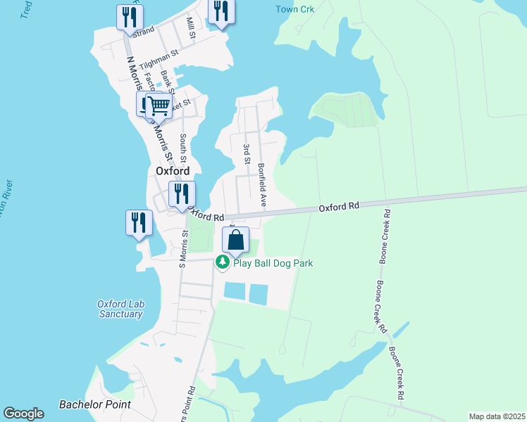 map of restaurants, bars, coffee shops, grocery stores, and more near 333 Oxford Road in Oxford