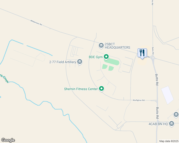 map of restaurants, bars, coffee shops, grocery stores, and more near 10116 Warfighter Road in Colorado Springs